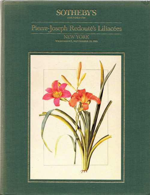 Image for Pierre-Joseph Redouté's Liliacées: The Empress Josephine's Copy with the Original Drawings and the Text on Vellum, New York, November 20, 1985 (Sale 5397)