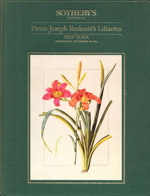Image for Pierre-Joseph Redouté's Liliacées: The Empress Josephine's Copy with the Original Drawings and the Text on Vellum, New York, November 20, 1985 (Sale 5397)