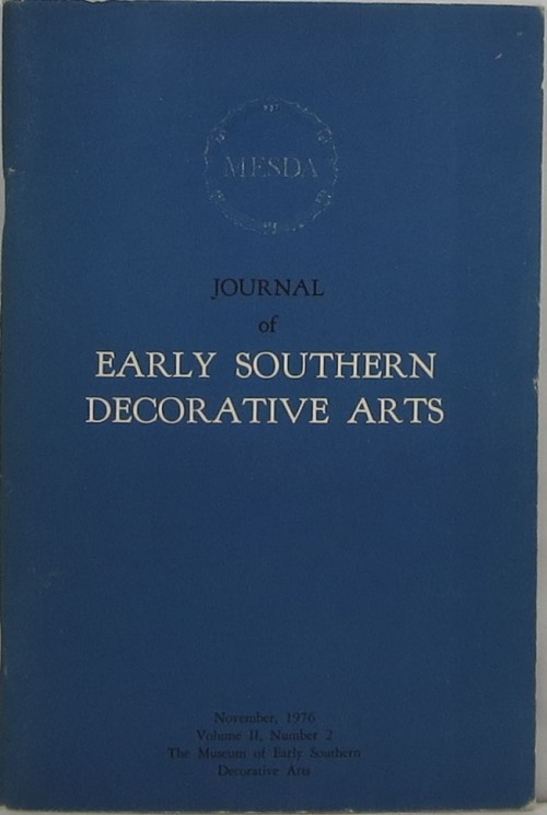Image for Journal of Early Southern Decorative Arts, Volume II, Number 2