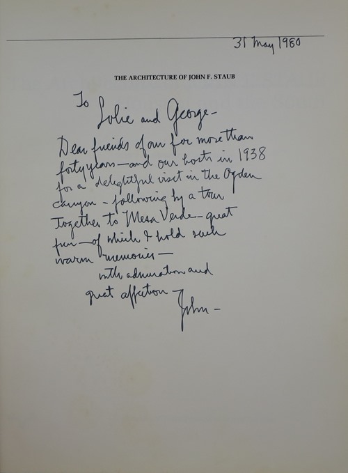 The Architecture of John F. Staub, Houston and the South