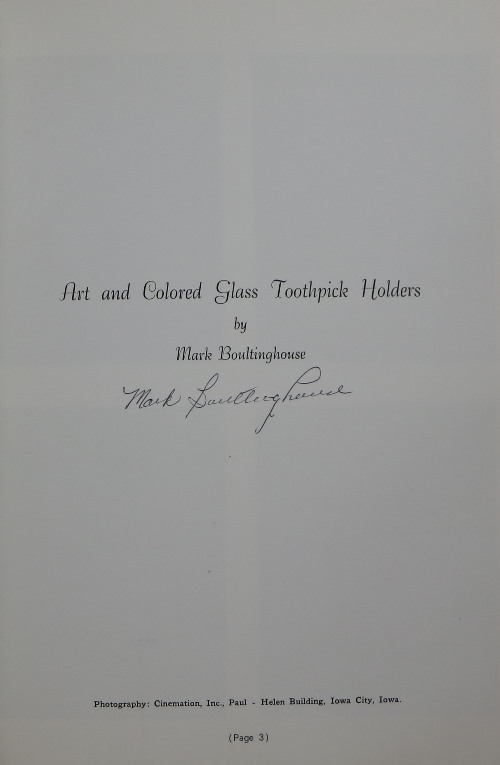 Art and Colored Glass Toothpick Holders