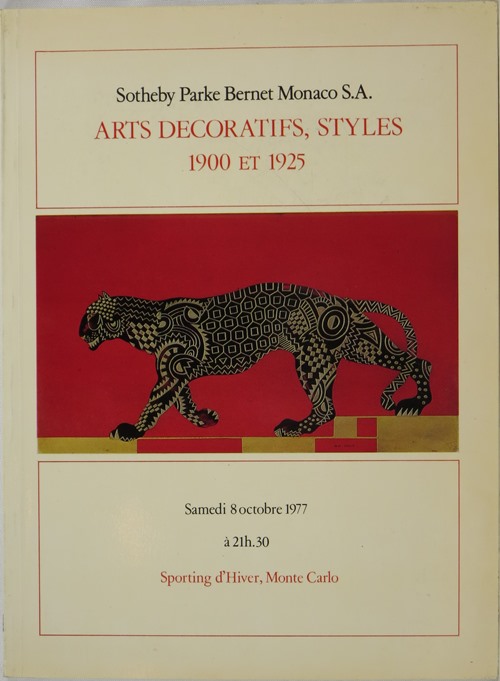 Image for Arts Decoratifs, Styles 1900 et 1925: Sporting d'Hiver, Monte Carlo, 8 Octobre 1977