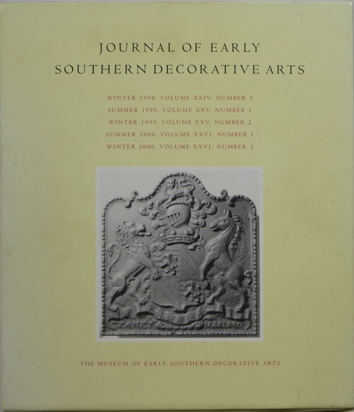 Image for Index of Early Southern Artists and Artisans: Journal of Early Southern Decorative Arts, Vol. XXIV, No. 2 - Vol. XXVI, No. 2