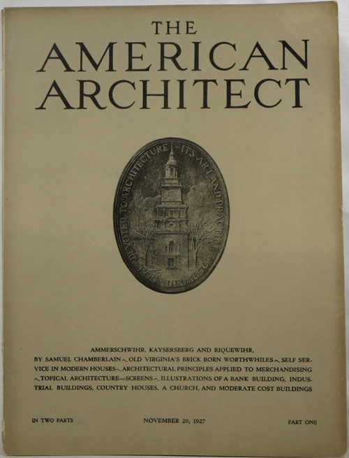 Image for The American Architect, Number 2533, in Two Parts, November 20, 1927
