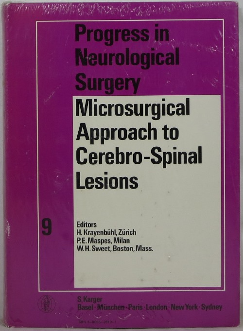 Image for Microsurgical Approach to Cerebro-Spinal Lesions (Progress in Neuological Surgery, 9)