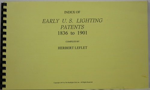 Image for Index of Early U. S. Lighting Patents 1836 to 1901