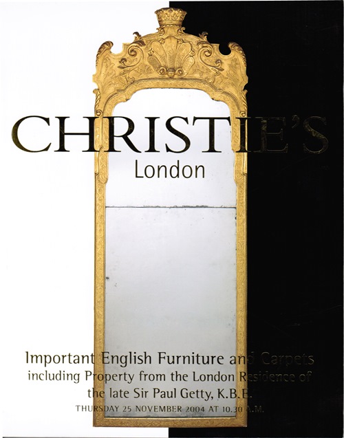 Image for Important English Furniture and Carpets including Property from the London Residence of the late Sir Paul Getty, K.B.E., London, 25 November 2004 (Sale 6959)