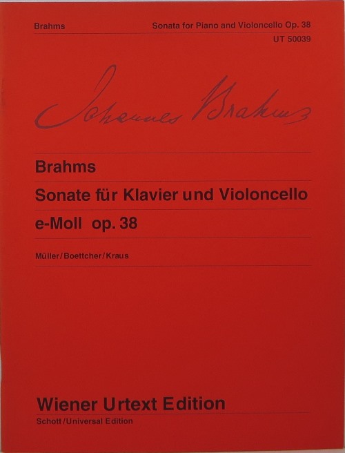 Image for Sonate für Klavier und Violoncello e-Moll op. 38 = Sonata for Piano and Violoncello E minor Op. 38