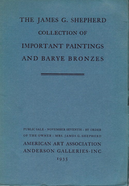 Image for The James G. Shepherd Collection of Important Paintings and Barye Bronzes, New York, November 7, 1935 (Sale 4199)