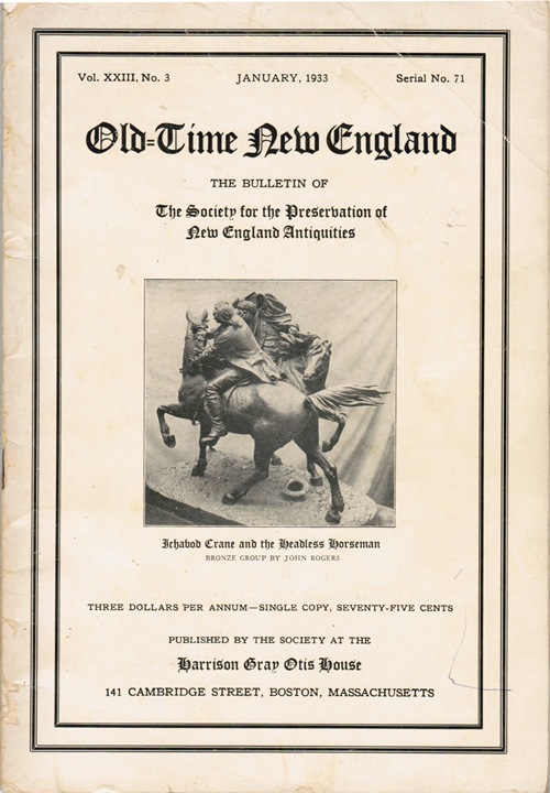 Image for Old-Time New England, Vol. XXIII, No. 3, January, 1933, Serial No. 71