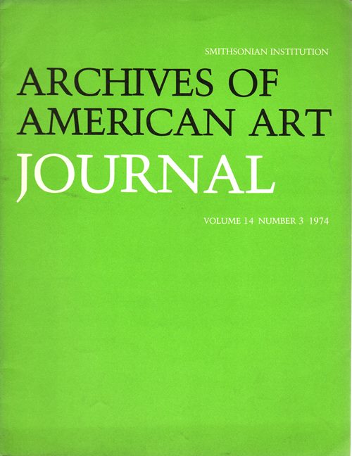 Image for Archives of American Art Journal, Volume 14, Number 3, 1974