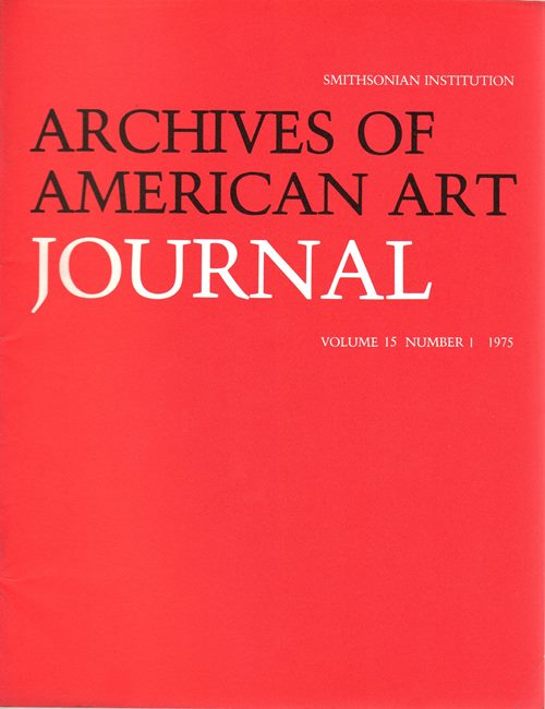 Image for Archives of American Art Journal, Volume 15, Number 1, 1975