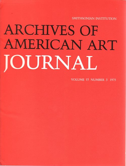 Image for Archives of American Art Journal, Volume 15, Number 3, 1975