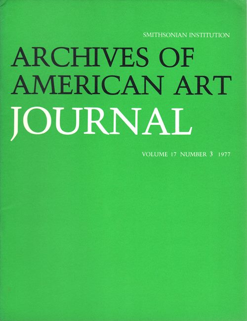 Image for Archives of American Art Journal, Volume 17, Number 3, 1977