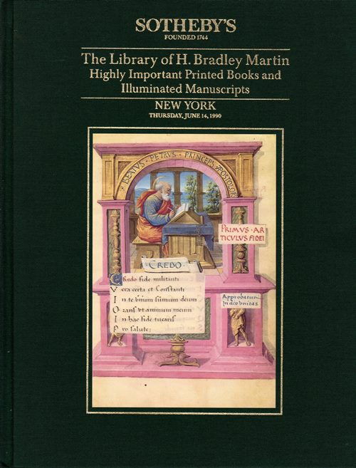 Image for The Library of H. Bradley Martin, Part IX: Highly Important Printed Books and Illuminated Manuscripts, New York, June 14, 1990 (Sale 6036)