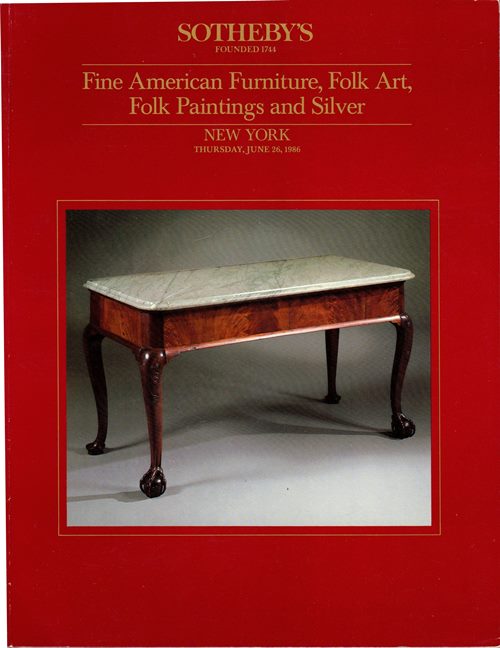 Image for Fine American Furniture, Folk Art, Folk Paintings and Silver, New York, June 26, 1986 (Sale 5473)