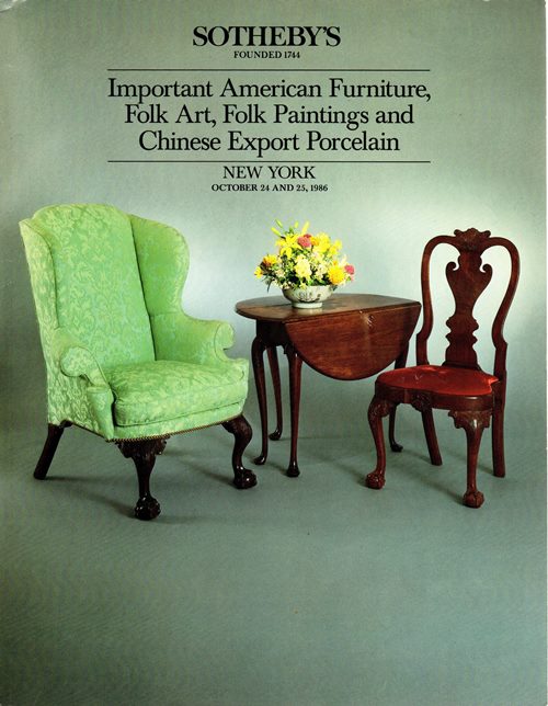 Image for Important American Furniture, Folk Art, Folk Paintings and Chinese Export Porcelain, New York, October 24 and 25, 1986 (Sale 5500)